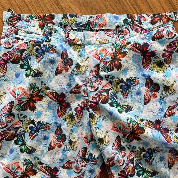 Custom Cotton Blue Butterfly Print Trousers - 30 waist - Picture 2 of 6